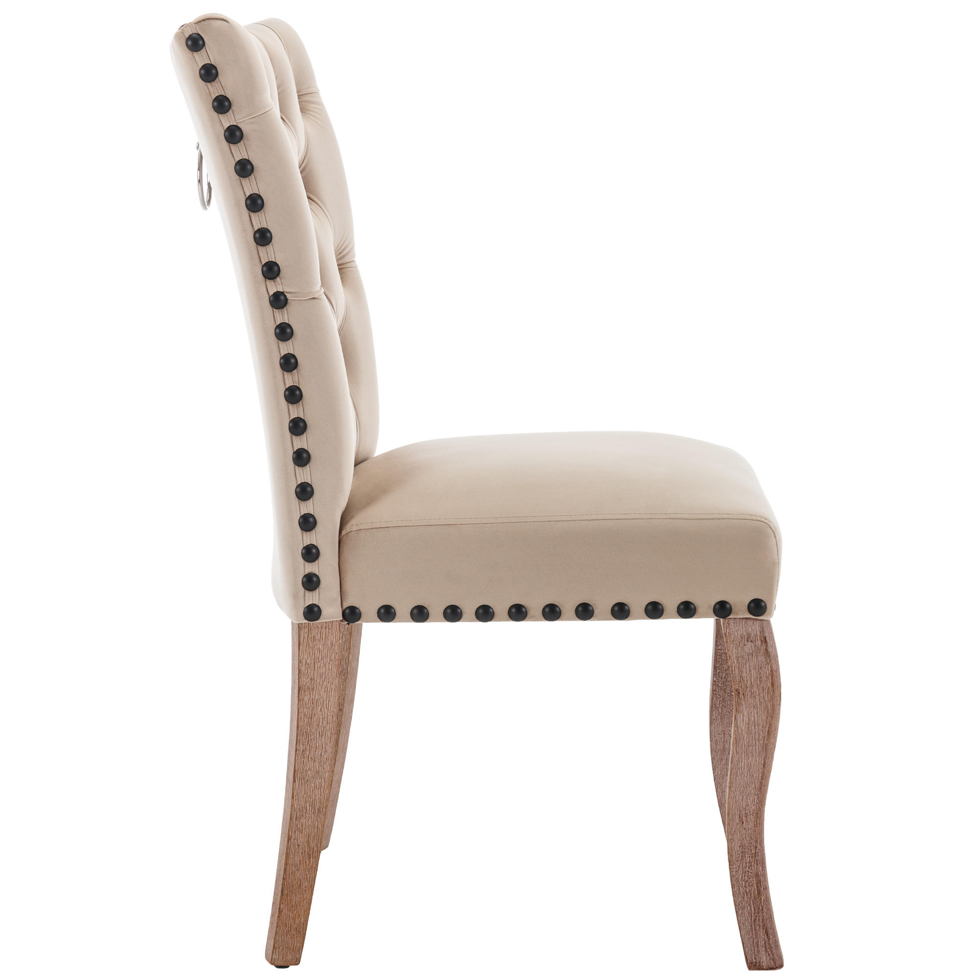 POLSTERSTUHL mit Kissen und Samtbezug Cappuccino 63x49x95 cm Textil 4er-Set - Cappuccino, Textil (63/95/49cm) - SONNENH