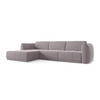 ECKSOFA Links Samt Stoff Violett - Lila/Flieder, Kunststoff/Textil (170/290cm) - Makamii