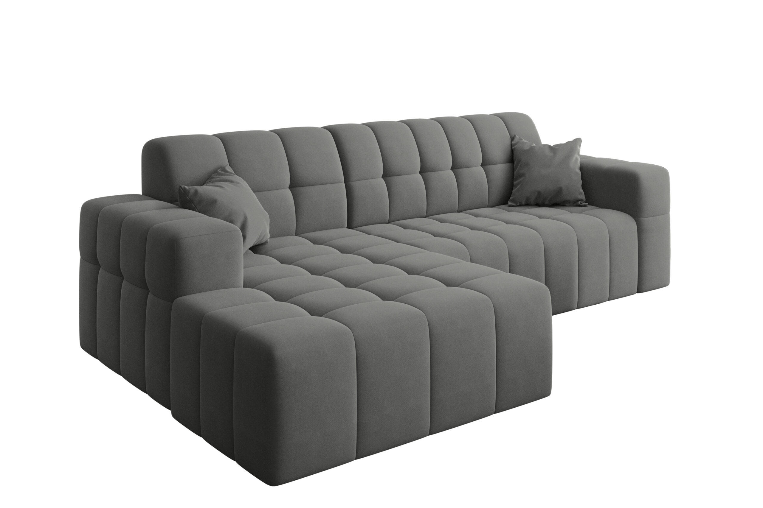 ECKSOFA L-förmiges Nimes Velours Stoff Anthrazit Links - Anthrazit, Holz/Kunststoff (168/265cm) - Kaiser Möbel