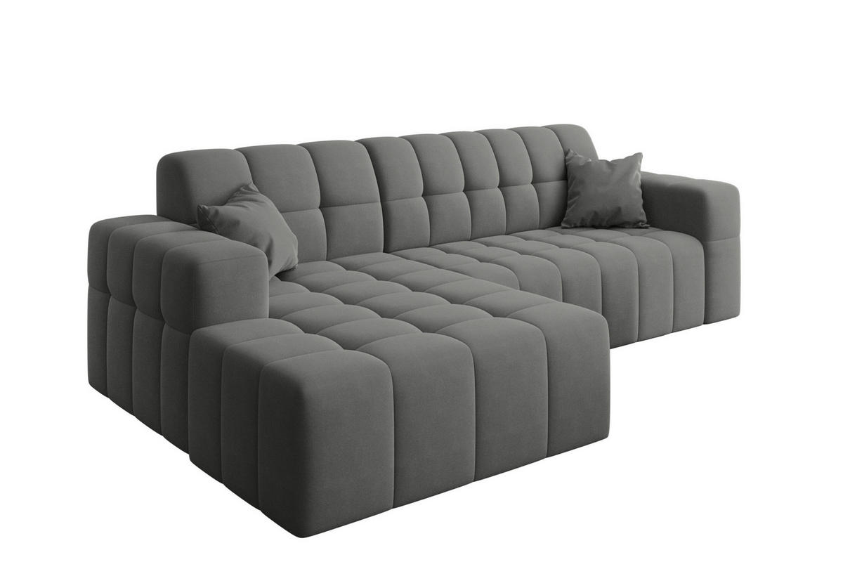 ECKSOFA L-förmiges Nimes Velours Stoff Anthrazit Links - Anthrazit, Holz/Kunststoff (168/265cm) - Kaiser Möbel
