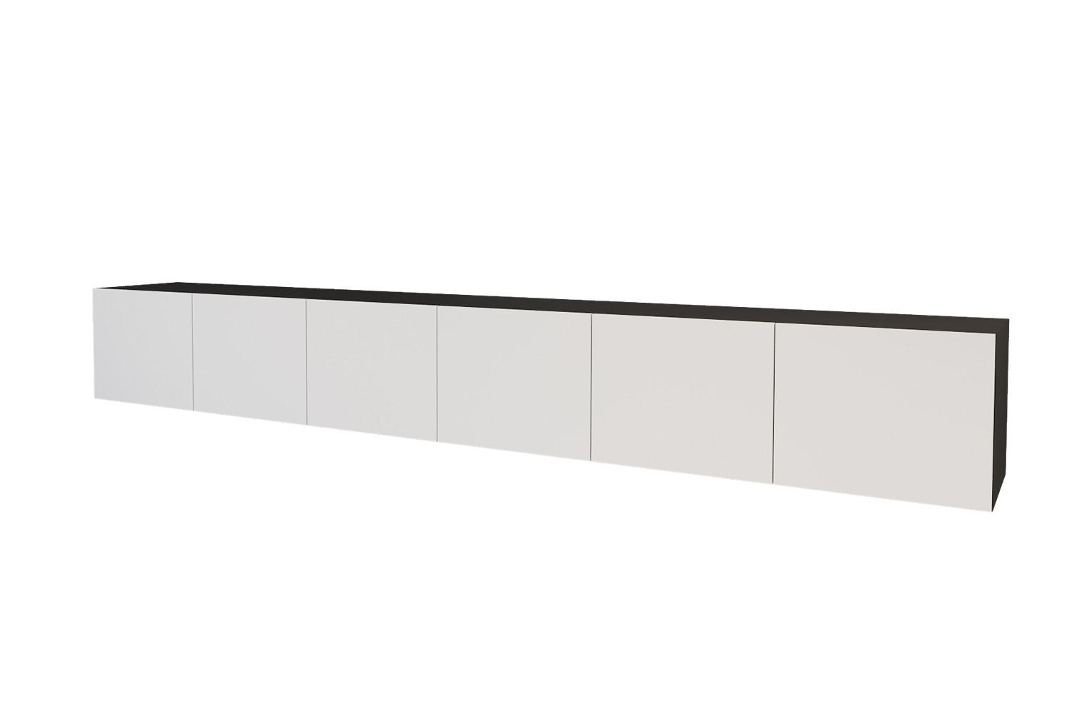 LOWBOARD ELIO-W 3x100x40x41 cm - Schwarz / Weiß - Schwarz, Holzwerkstoff (300/40/41cm) - ALTDECOR