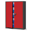 AKTENSCHRANK JAN II - Anthrazit/Rot, Metall (115/185/40cm) - Jan Nowak