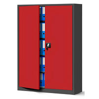 AKTENSCHRANK JAN II - Anthrazit/Rot, Metall (115/185/40cm) - Jan Nowak