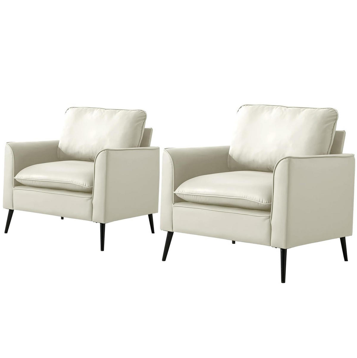 SESSEL Einzelsitzer Kunstleder White - Weiß, Holzwerkstoff (68/80/80cm) - Meubliv