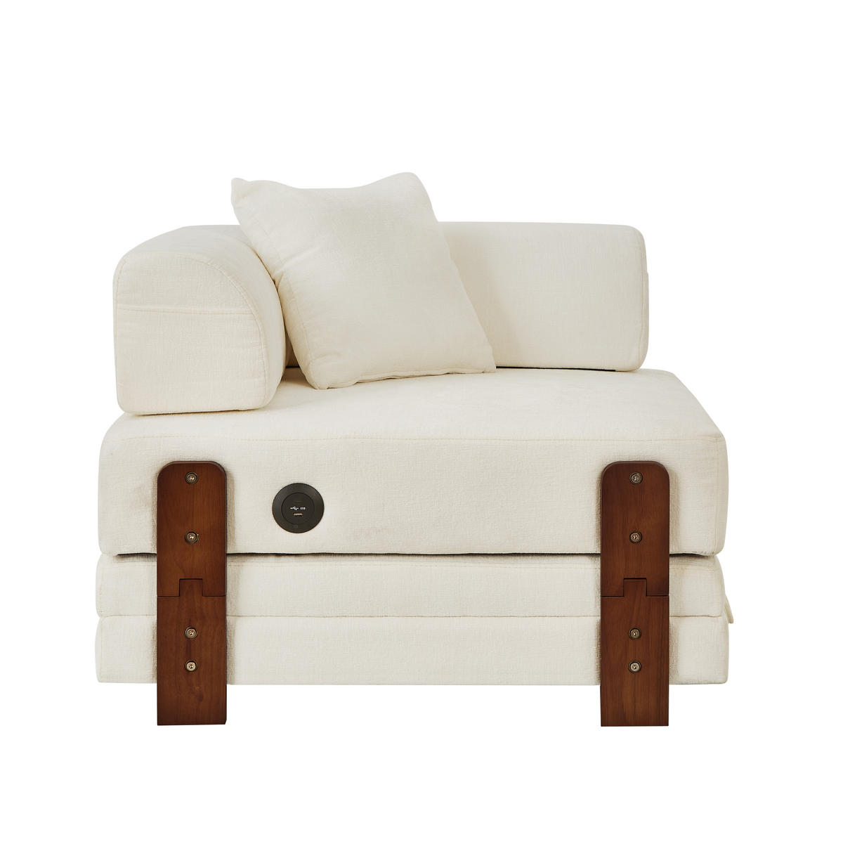 SCHLAFSOFA DE-35099 mit USB und Stauraum Beige - Beige, Textil (170.5/48/84cm) - ComfortXL