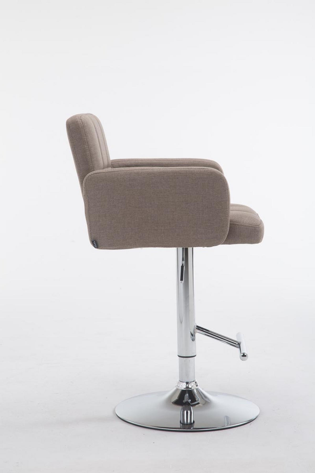 BARHOCKER Lausanne, Gestell Metall in Chromoptik, Stoff Taupe - Taupe/Chromfarben, Textil/Metall (60/100/56cm) - TPFLiving