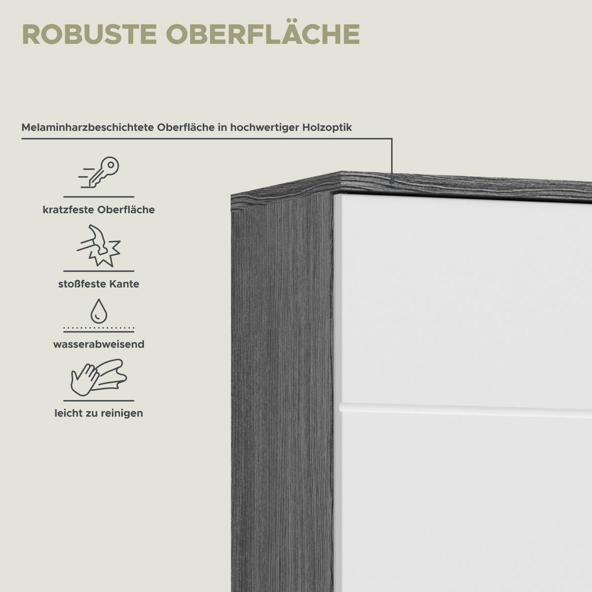 HÄNGESCHRANK Blake Bad in Rauchsilber Nachbildung und weiß hochglanz B/H/T: 35x77x25 cm - Silberfarben, Holz (35/77/25cm)