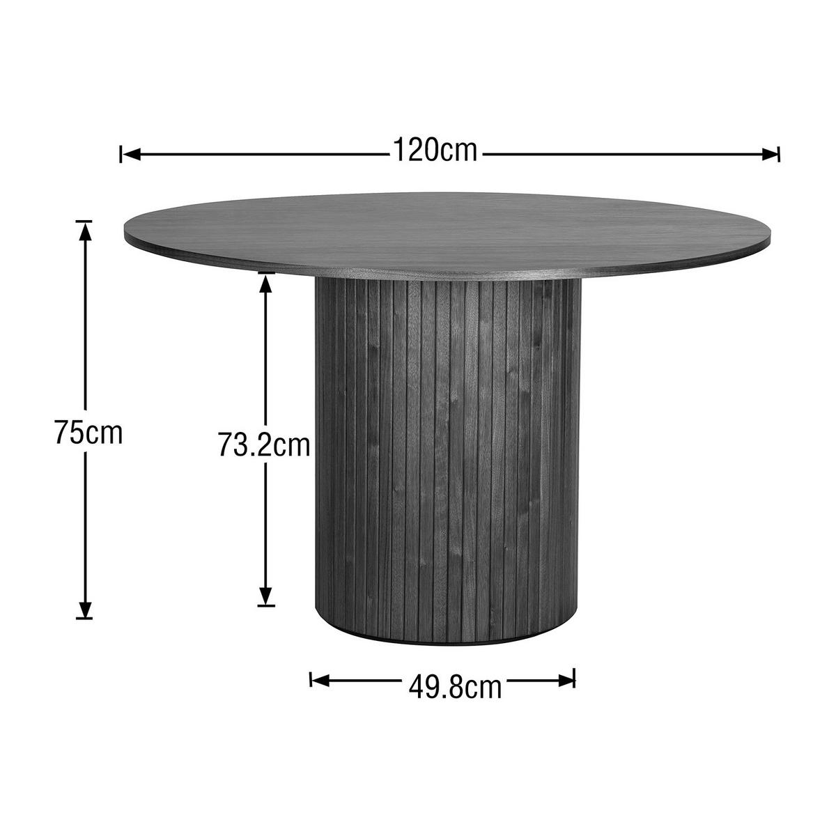 ESSTISCH - MDF / Eisen - Walnussfarben, Holzwerkstoff (120/120/75cm) - home24
