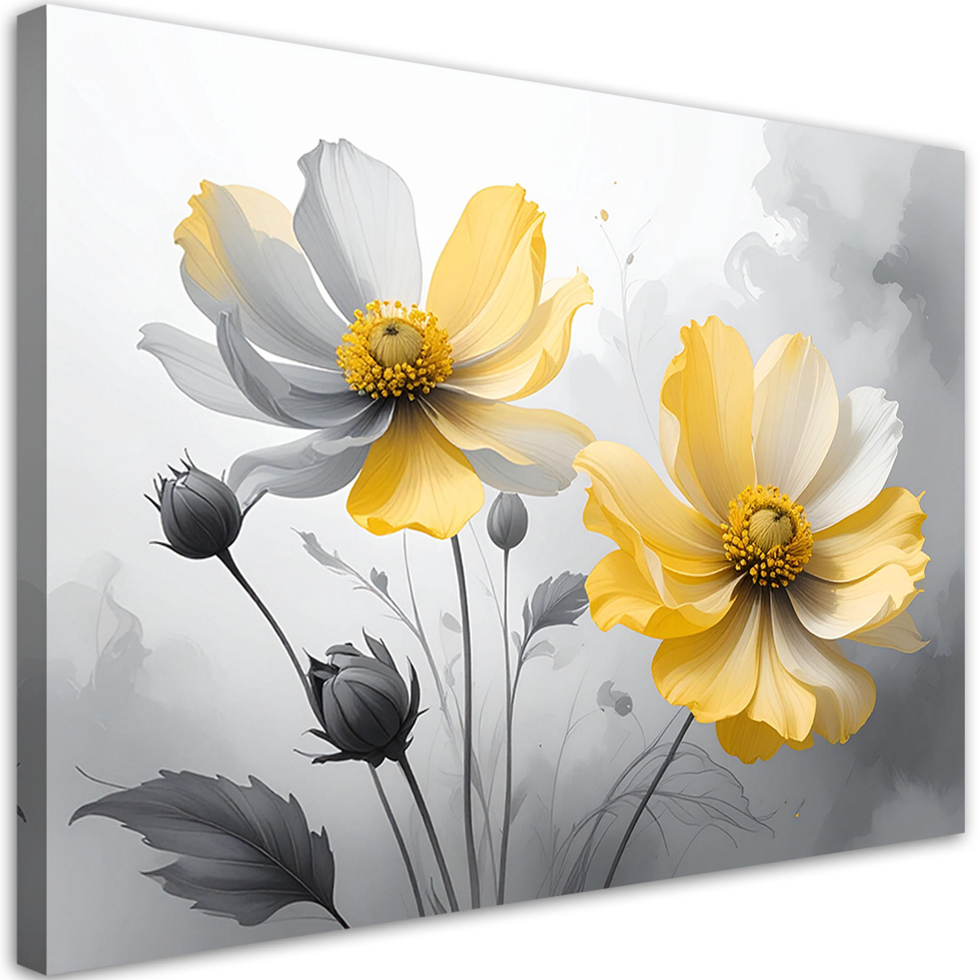 Feeby Leinwandbilder, Gelb 90x60 cm