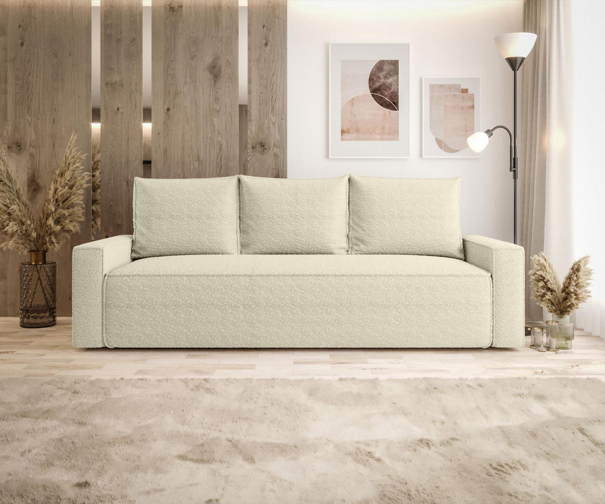 SOFA mit Schlaffunktion SAVIO Quelle 02 - Ecru, Textil (232/90/90cm) - Bedante
