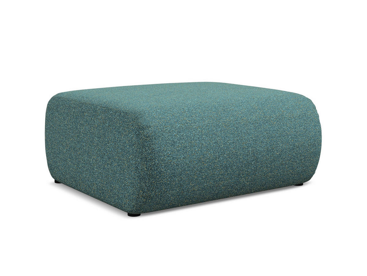 POUF Strukturstoff Stoff Blau - Blau/Petrol, Kunststoff/Textil (94/40/89cm) - Makamii