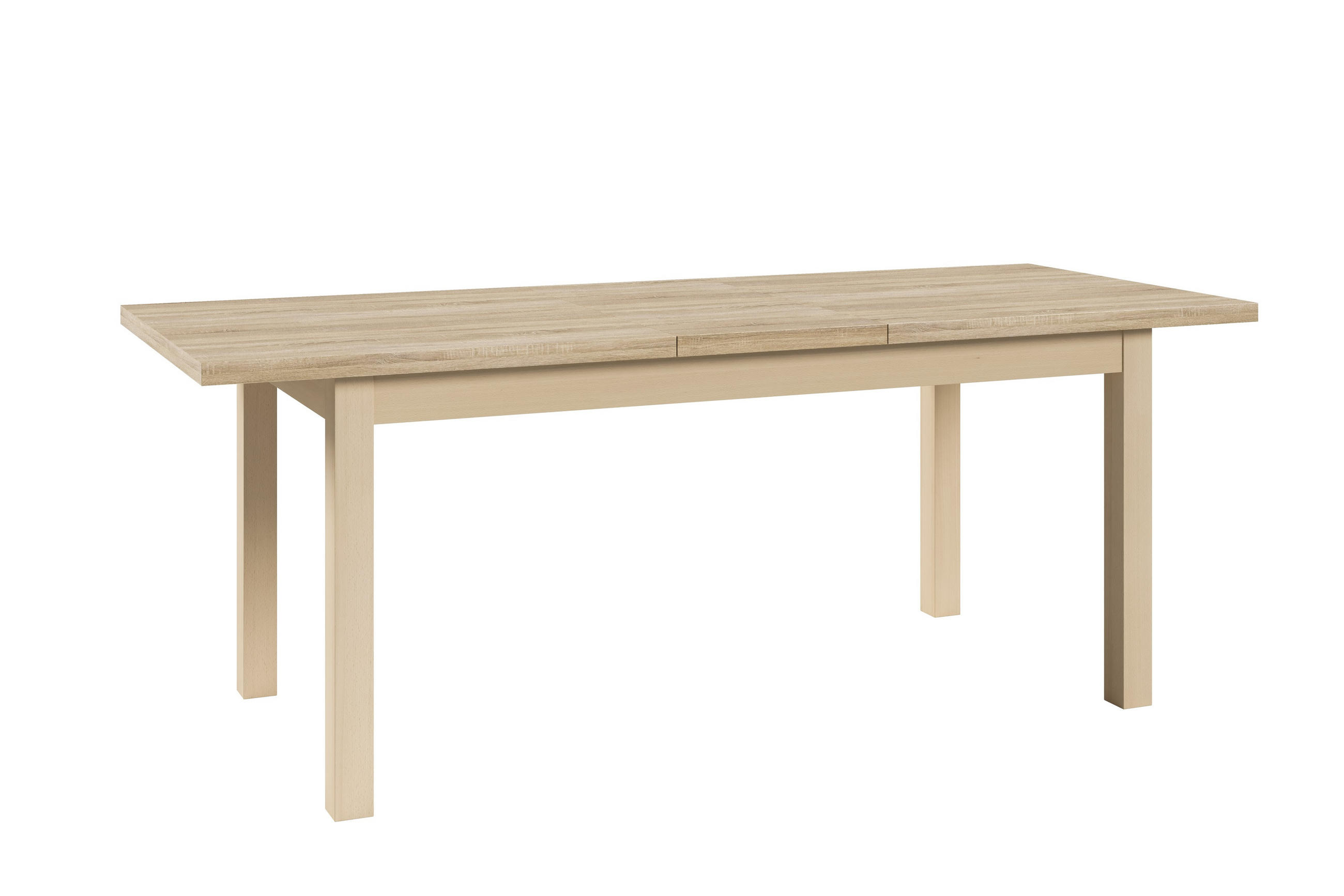 ESSTISCH GINO Ausziehbar 160 - 200 / 80 x 77 cm - Sandfarben/Eiche San Remo, Holz (160/80/77cm) - MASSENO