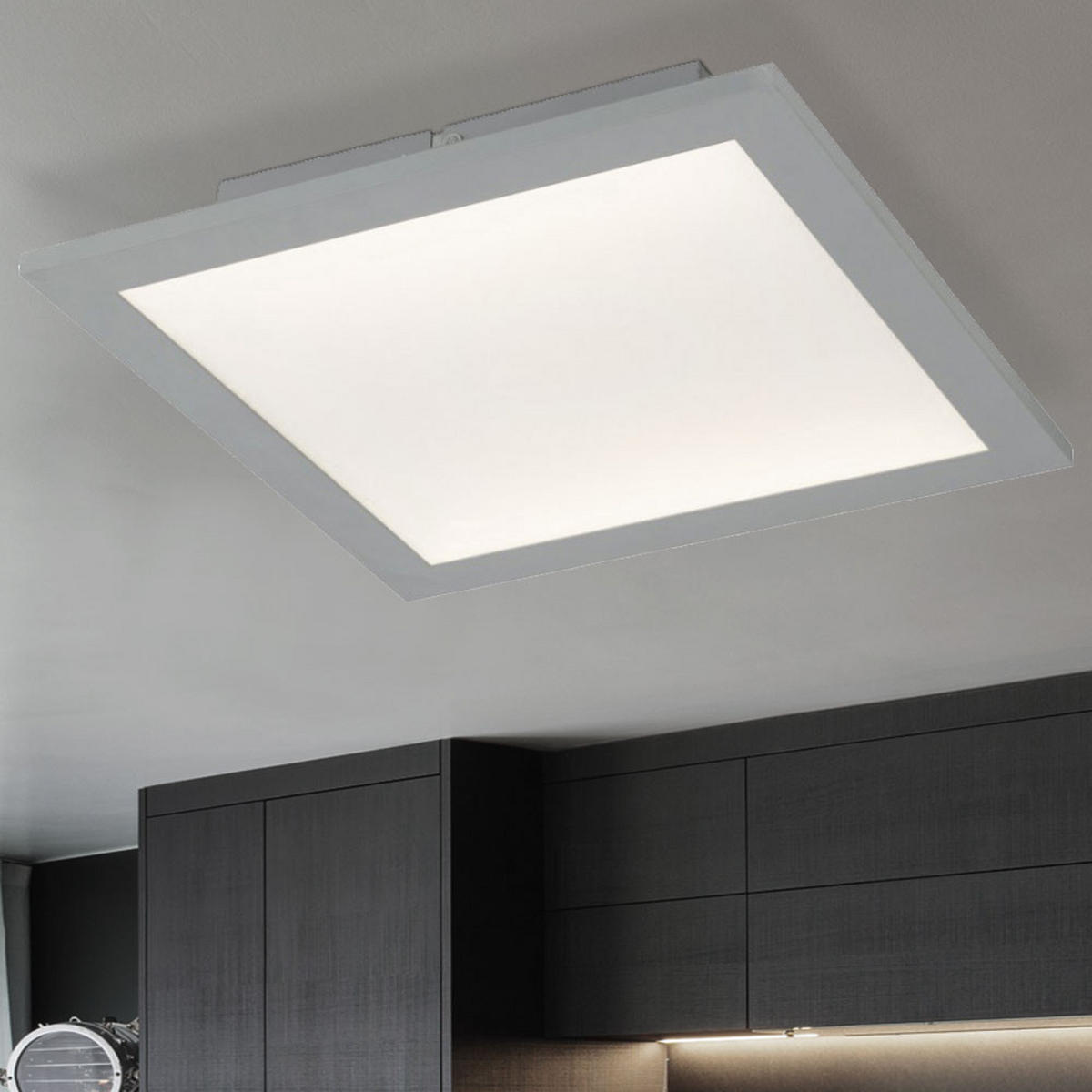 LED PANEL Aluminium Weiß - Weiß, Metall (30/30/5.1cm) - Globo Lighting