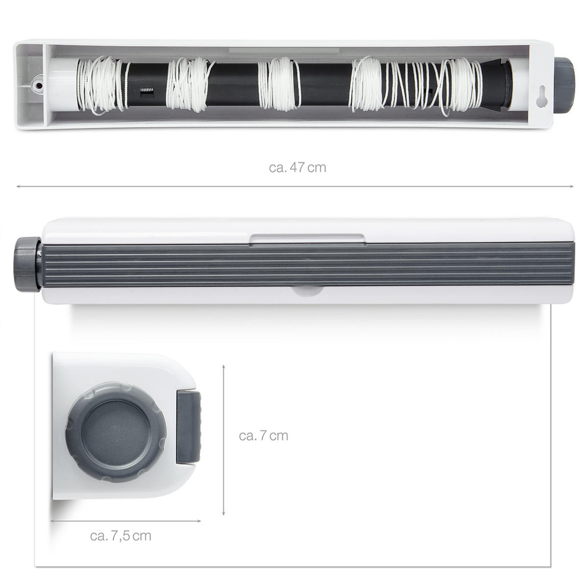 SUŠIČKA na stenu - viacfarebná, kov/textil (7.5/7/416.5cm) - Relaxdays