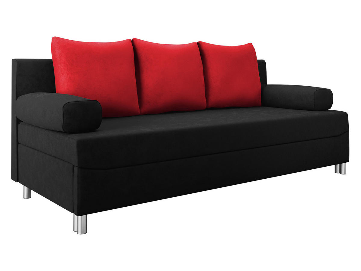SCHLAFSOFA Dover - Chromfarben/Rot, Holz/Kunststoff (192/86/80cm) - MIRJAN24