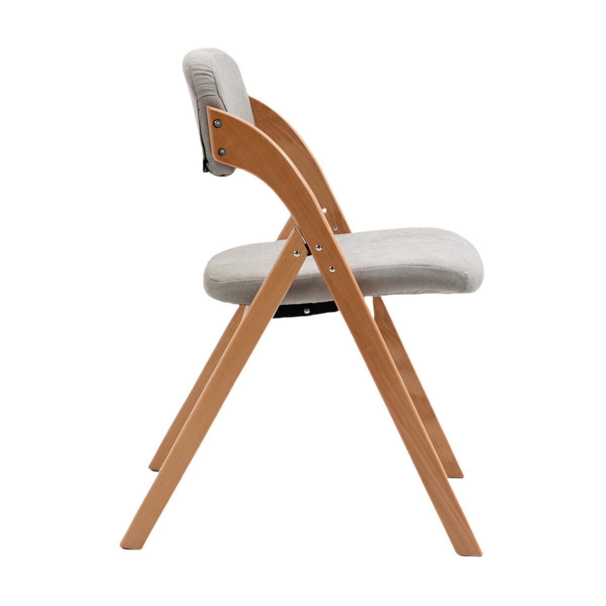 KLAPPSTUHL gepolstert 2er-Set Buchenholz Grau - Grau, Holz (54/60/79cm) - Meubliv