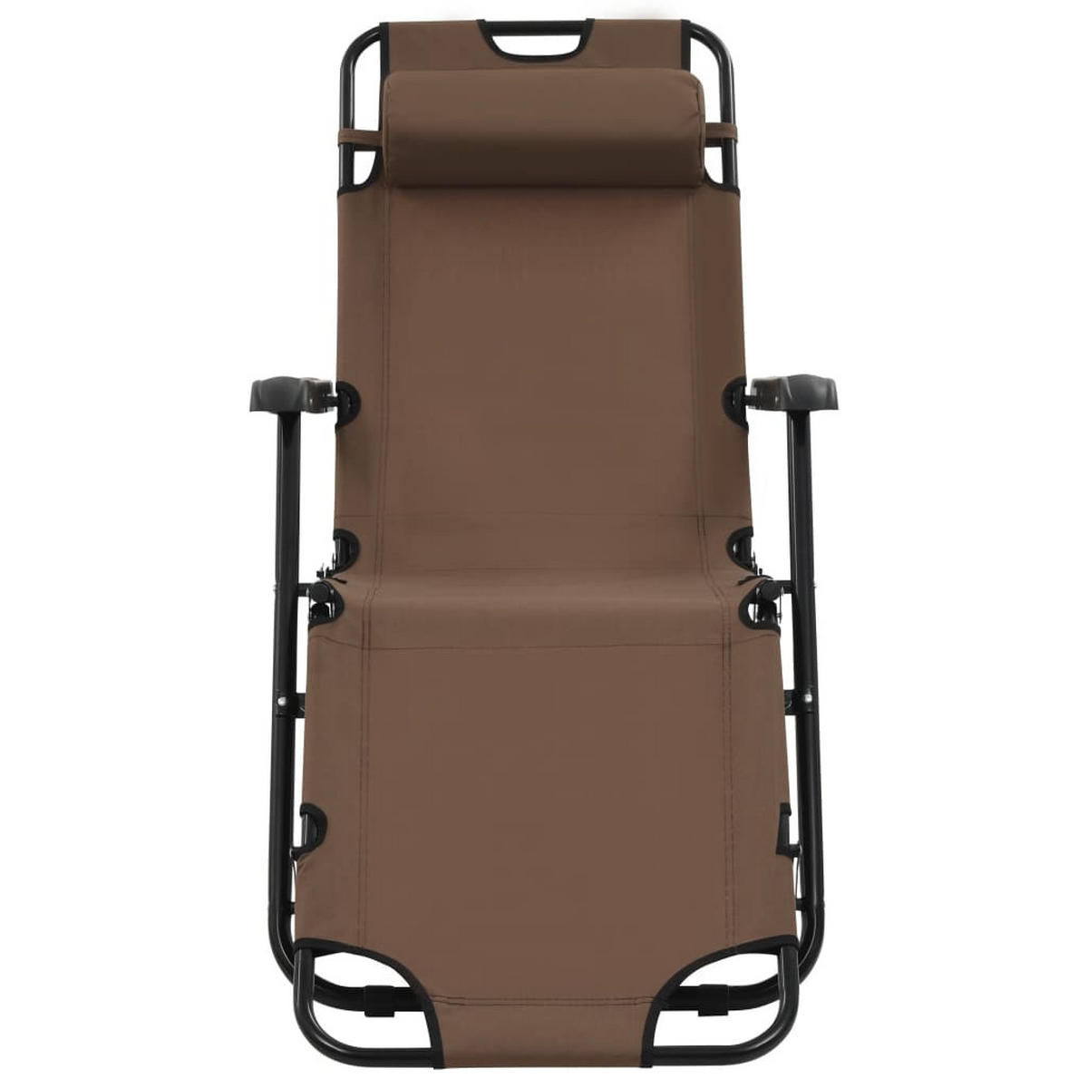 KLAPPBARE Sonnenliegen 2 Stk. mit Fußablage Braun - Braun, Metall (61/89/138cm) - furnicato