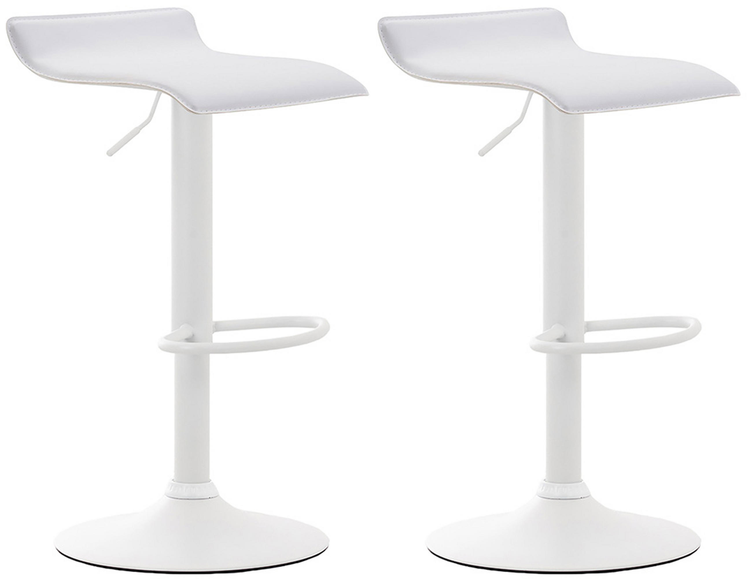 BARHOCKER 2er Set Dynasty Kunstleder weiß weiß - Chromfarben/Weiß, Kunststoff/Metall (36/84/39cm) - TPFLiving