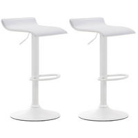 BARHOCKER 2er Set Dynasty Kunstleder weiß weiß - Chromfarben/Weiß, Kunststoff/Metall (36/84/39cm) - TPFLiving