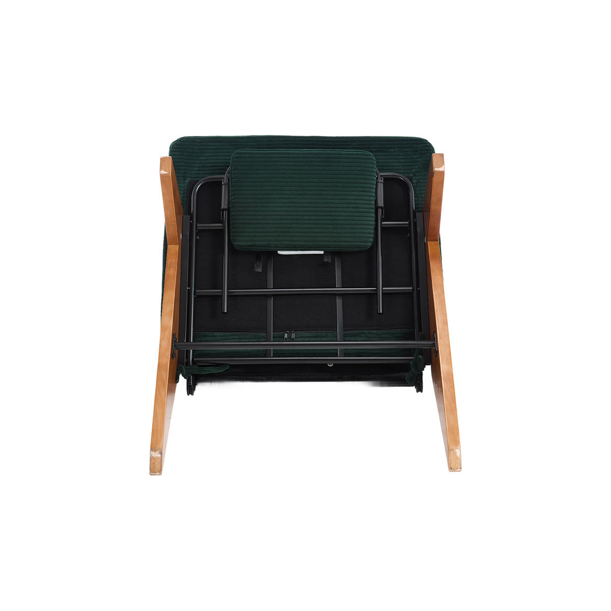 RELAXSESSEL verstellbare Rückenlehne mit Lendenkissen, DE-42243, Dunkelgrün - Grün, Holz (73/90/127cm) - ComfortXL