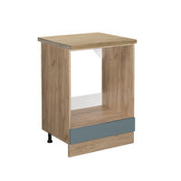 HERDUMBAUSCHRANK R-Line Blau-Grau 60 cm, AP Eiche - Honigeiche/Eiche Wotan, Holzwerkstoff (60/81.6/60cm) - Vicco