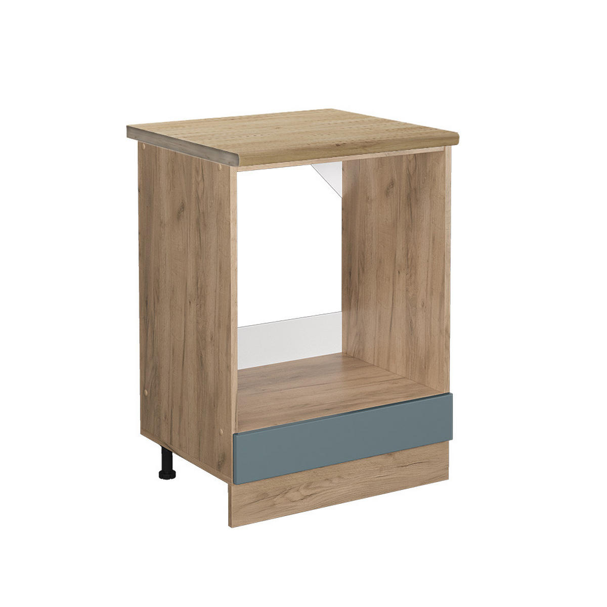 HERDUMBAUSCHRANK R-Line Blau-Grau 60 cm, AP Eiche - Honigeiche/Eiche Wotan, Holzwerkstoff (60/81.6/60cm) - Vicco