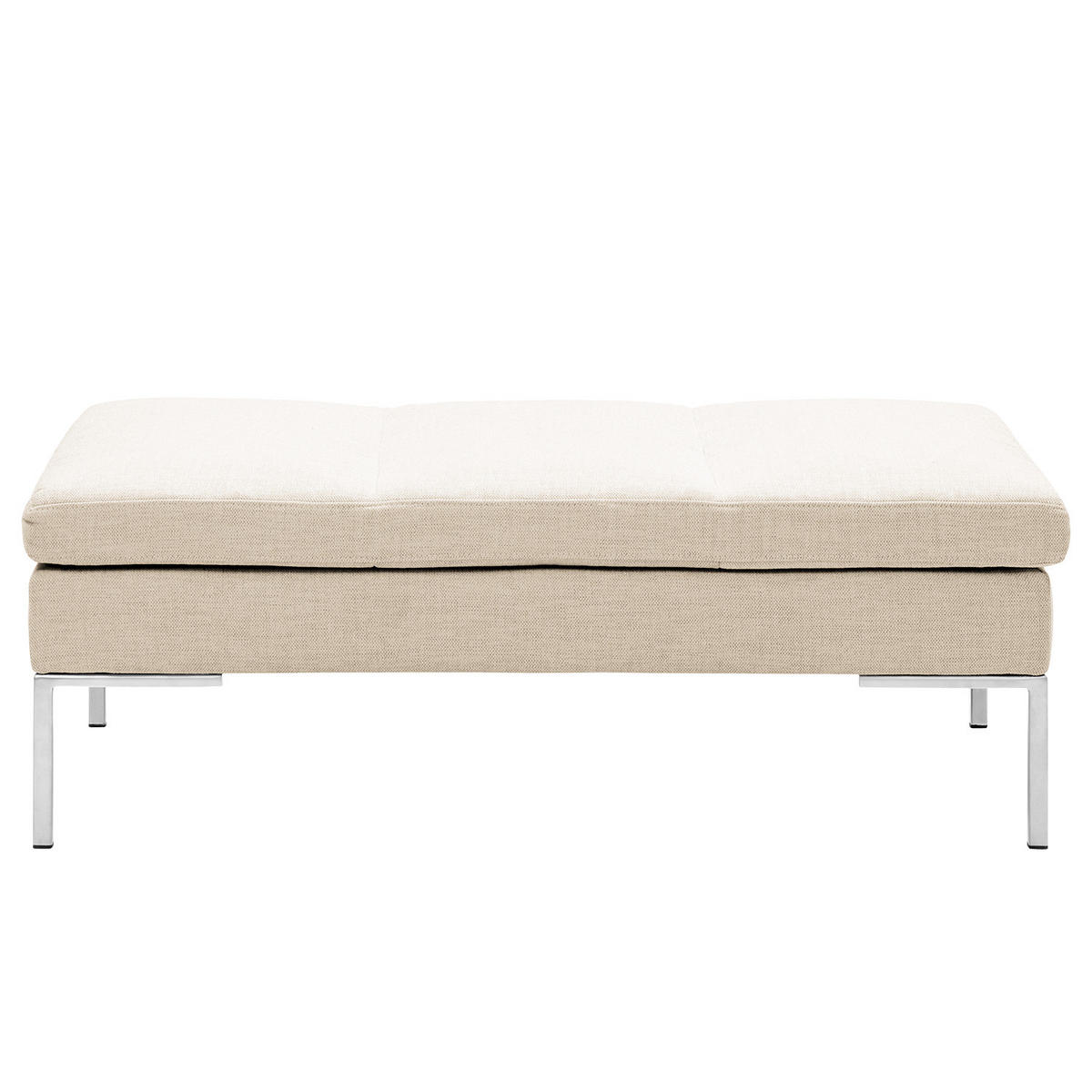 POLSTERHOCKER - Chromfarben/Beige, Textil/Metall (108/40/69cm) - home24