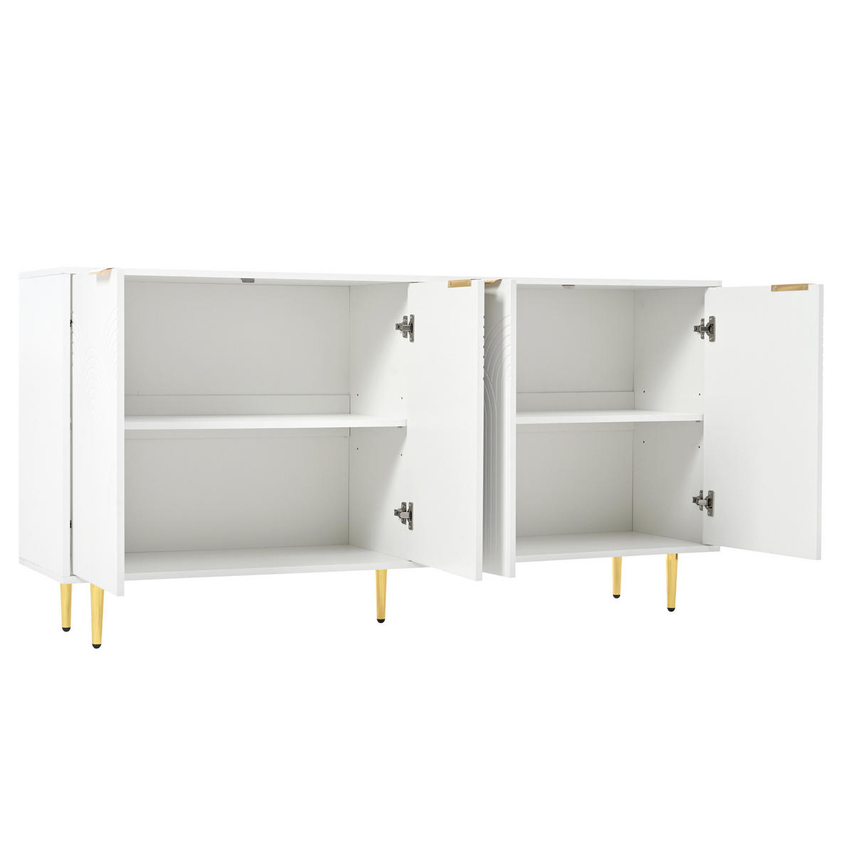 KOMODA 150/40/90 cm se 2 dvířky, 3 zásuvkami a nastavitelnou policí, ořechová, dřevo/kov - přírodní, kov (150/90/40cm) - Redom