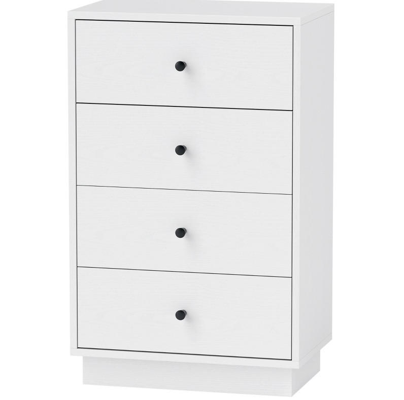 KOMMODE 47/29/75 cm aus Holzwerkstoff mit 4 Schubladen und Anti-Kipp-Schutz Weiß - Weiß, Holzwerkstoff (47/75/29cm) - Modenvie