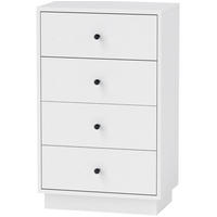 KOMMODE 47/29/75 cm aus Holzwerkstoff mit 4 Schubladen und Anti-Kipp-Schutz Weiß - Weiß, Holzwerkstoff (47/75/29cm) - Modenvie