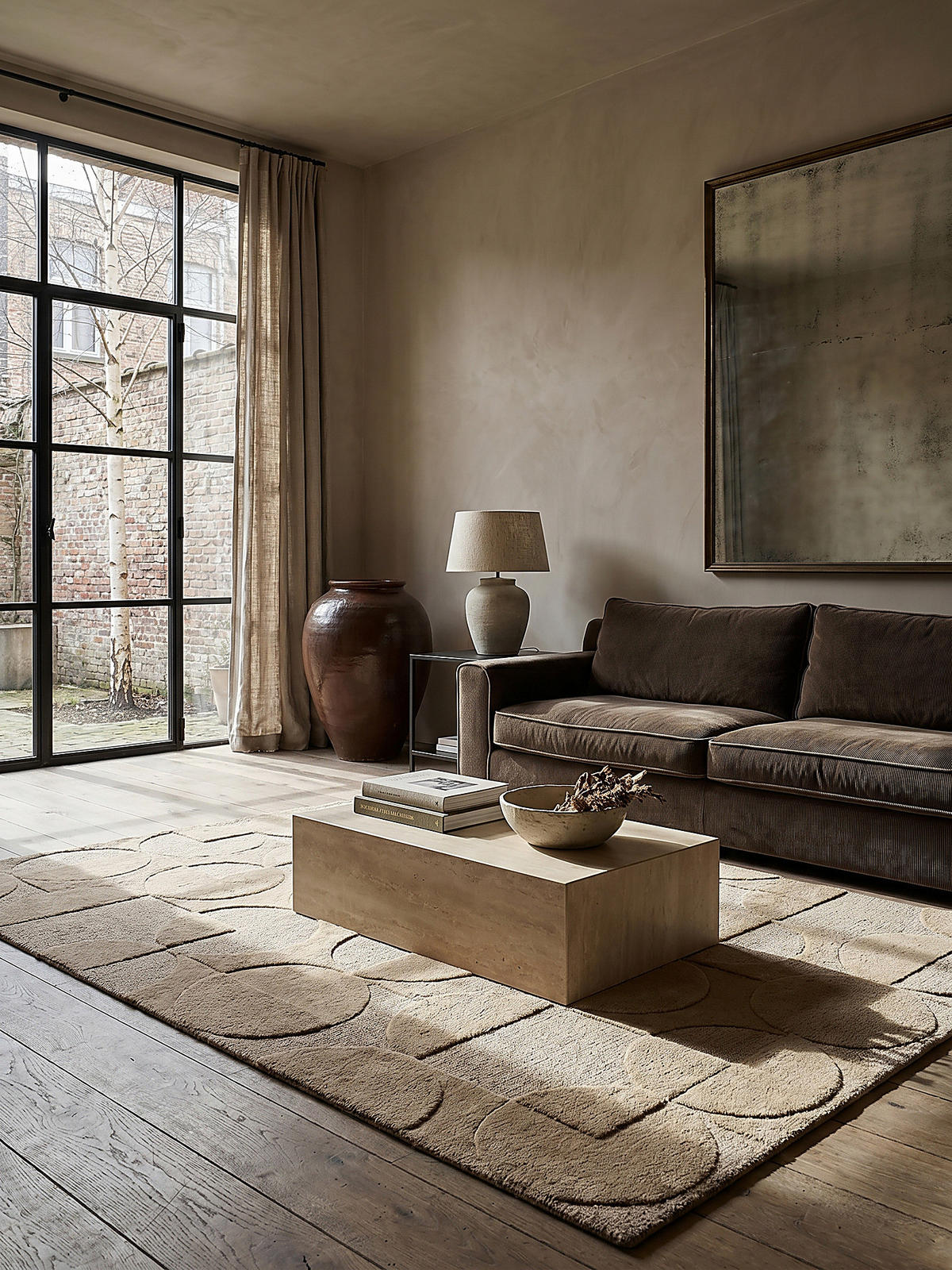WOLLTEPPICH Geometrisches-Design, naturfarben DEBEN NOAH, Braun 120x170 cm - Braun, Textil (170/120cm) - KADIMA DESIGN