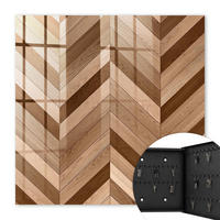 SCHLÜSSELBOX Schwarz 30x30 cm- Türöffnung nach rechts - Holz-Fischgrätmuster - Braun, Metall (30/30/5cm) - TULUP