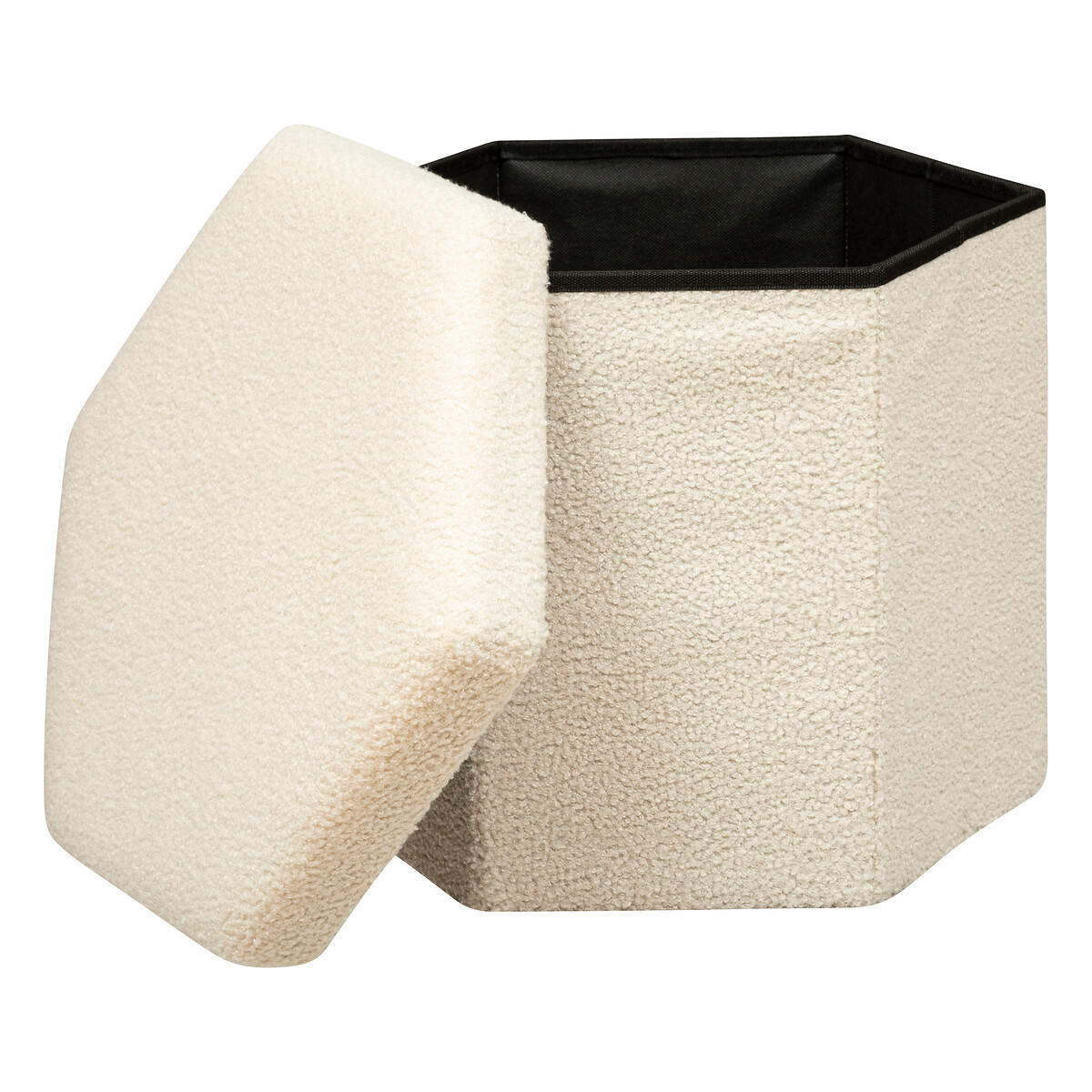 SITZHOCKER mit Stauraum Hexa 46/40/38 cm - Beige, Holzwerkstoff (40/38/46cm) - Atmosphera Createur d´interieur