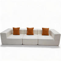 SOFA Pure - Weiß Orange - Weiß, Textil (300/62/100cm) - COCO Living