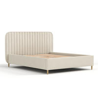 POLSTERBETT Noto Beige 120/200 cm im Chenille-Stoff - Beige/Naturfarben, Holz/Holzwerkstoff (120/200cm) - Maison de Reve