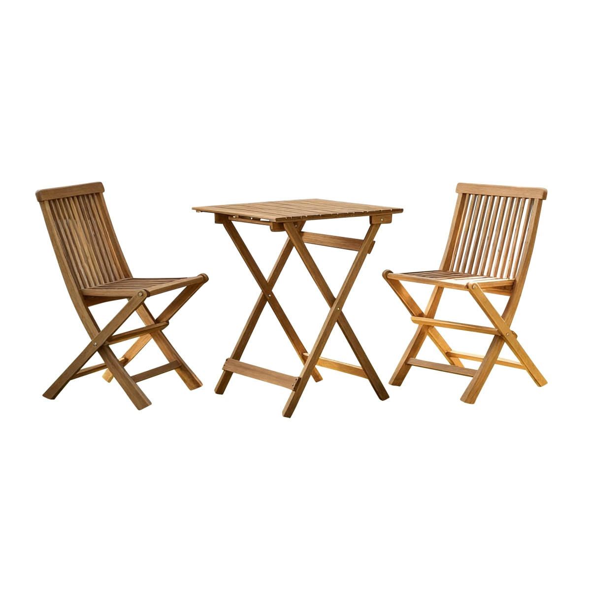 GARTENMÖBEL-SET 2-tlg Bistro Braun aus Akazie - Braun, Holz - Tikamoon
