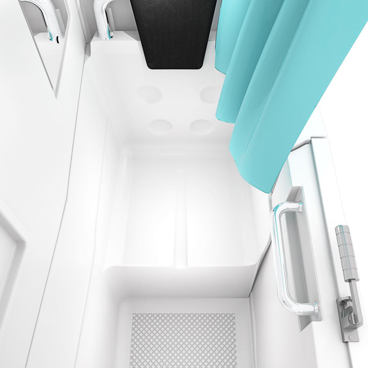 SENIOREN Dusche Sitzwanne mit Tür Seniorenwanne S08D-C-R - Weiß, Glas/Kunststoff (110/68/205cm) - AcquaVapore by Sandra Jentho