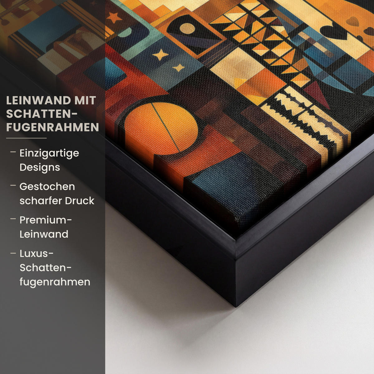 LEINWAND Bilder mit Rahmen - Figuren - Abstrakt - Symbole - 20x20 - Terracotta, Textil (20/20cm) - MuchoWow