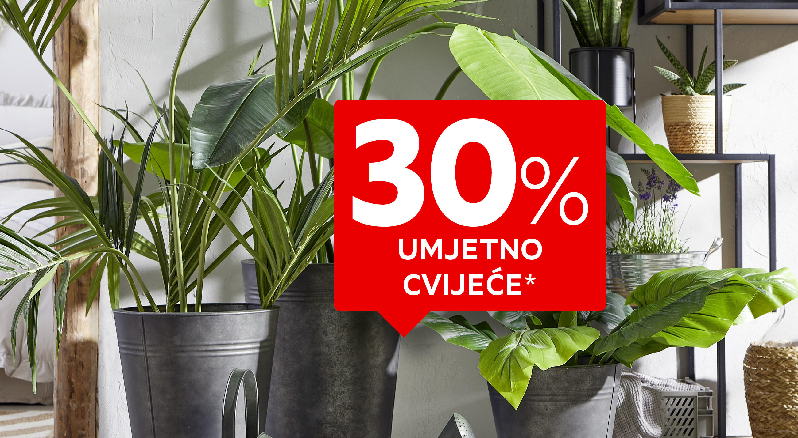 30% umjetno cvijeće*