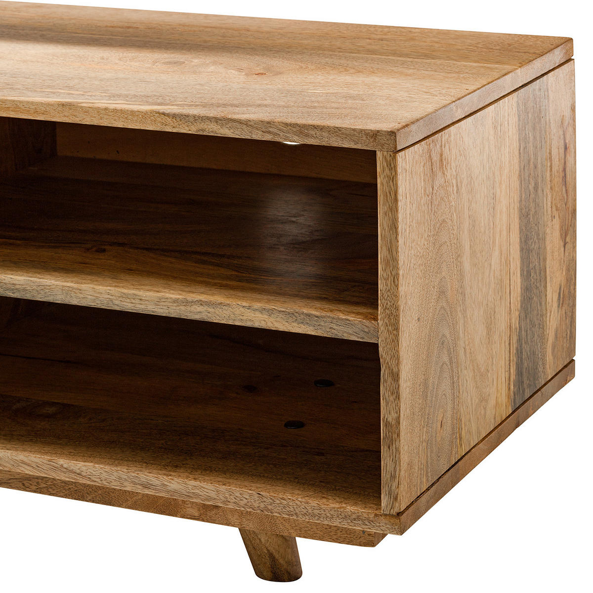 TV-LOWBOARD - Mango massiv / Wiener Geflecht - Naturfarben, Holz (180/41/40cm) - home24