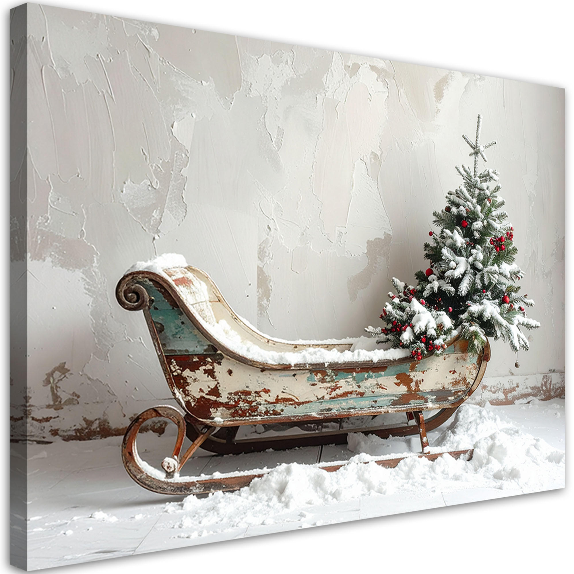 LEINWANDBILD Weihnachten 90x60cm - Grau, Textil (90/60cm) - Feeby