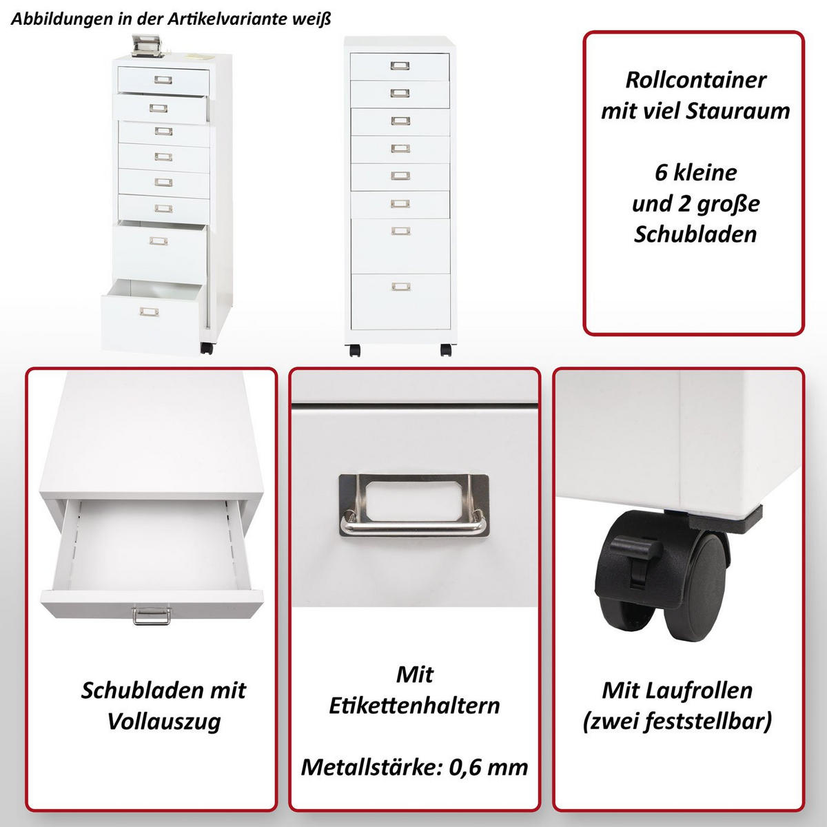ROLLCONTAINER Anthrazit - Anthrazit, Metall (40/115/41cm) - MCW
