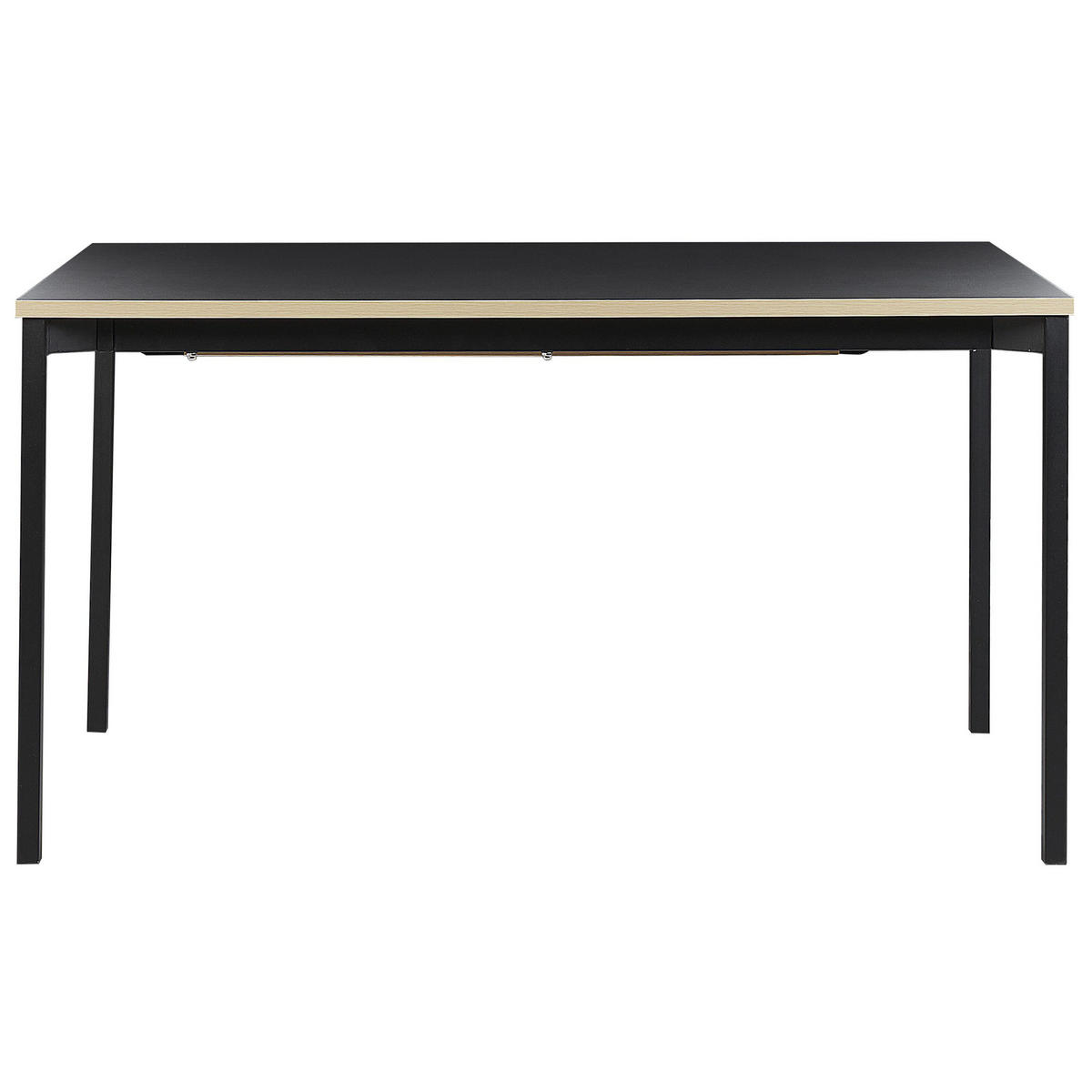 KONFERENZTISCH Ausziehbar 90/140-190 cm Schwarz Avis - Schwarz, Holzwerkstoff (140/90/76cm) - Beliani