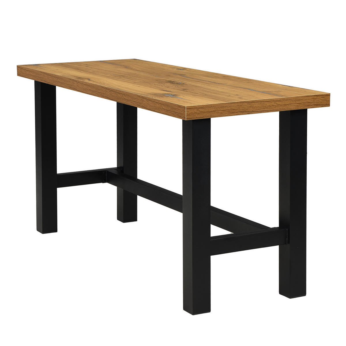 SCHREIBTISCH THOR 160/60/77 cm - Alteiche/Schwarz, Holzwerkstoff/Metall (60/160/77cm) - DUBI Möbel