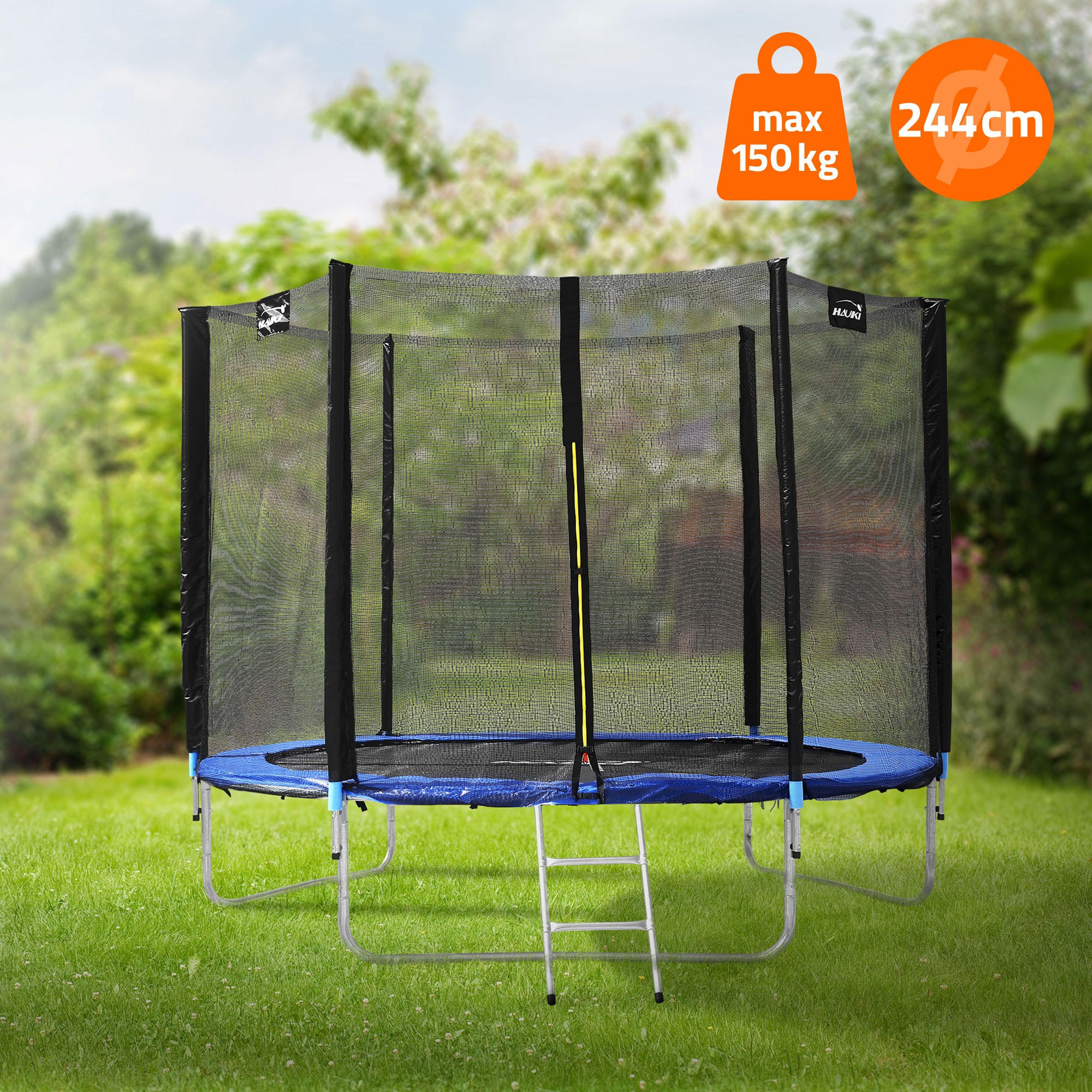 TRAMPOLIN 244 cm blau - Blau, Metall (244/239/244cm) - Hauki