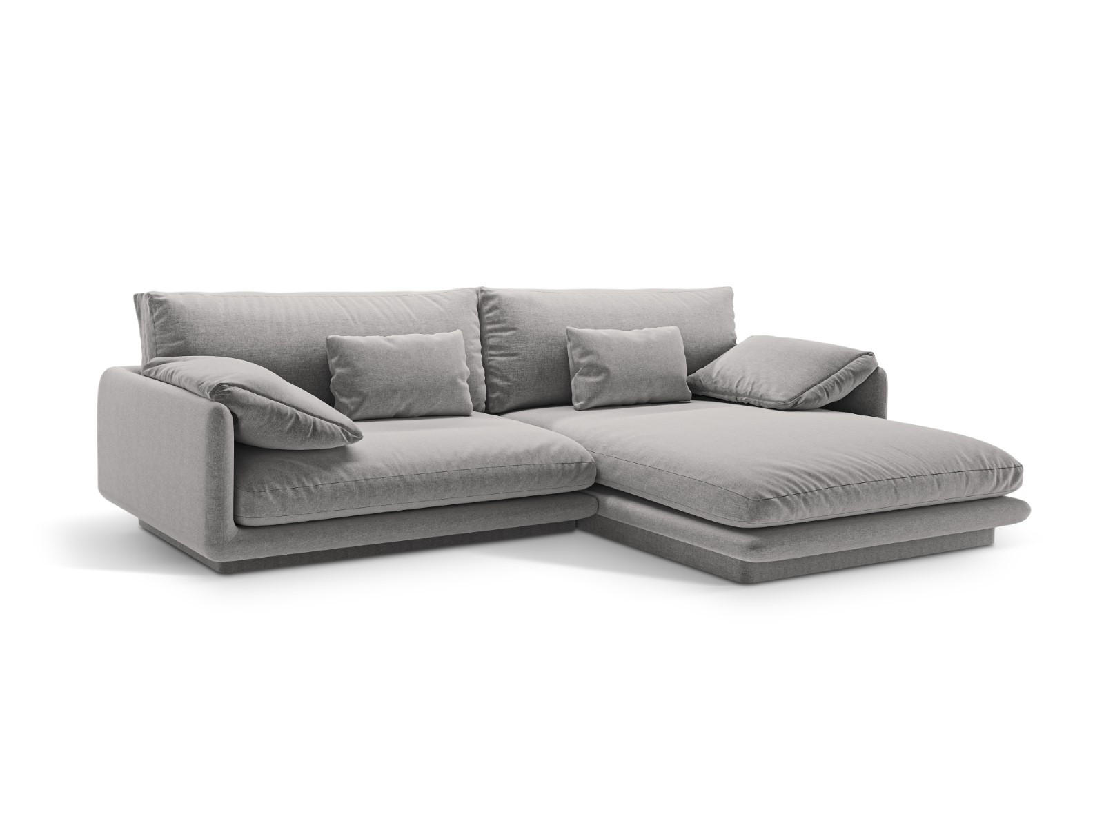 ECKSOFA rechts Torino aus strukturiertem Stoff hellgrau 4 Sitzplätze - Hellgrau, Textil (170/250cm) - Micadoni
