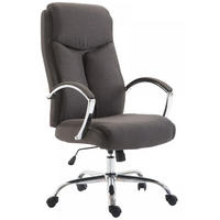 CHEFSESSEL Stoff dunkelgrau - Chromfarben/Dunkelgrau, Textil/Metall (65/115/73cm) - CLP