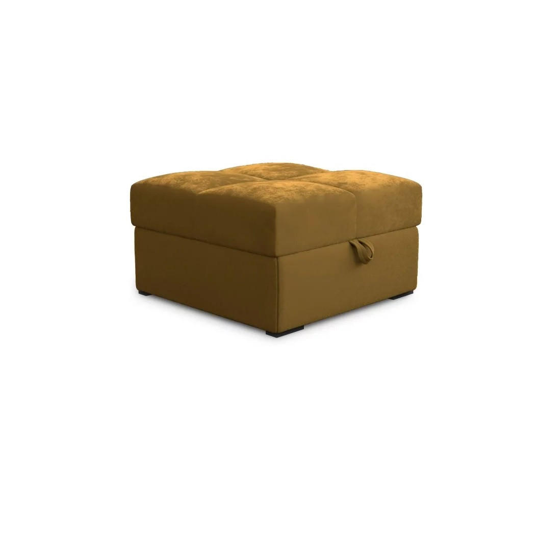 POUF MIZA Gelb 65x65 cm - Gelb, Textil (65/38/65cm) - MASSENO