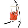 XL HÄNGESTUHL mit Gestell 210/140 cm , Orange/Schwarz - Orange, Textil (140/210/160cm) - Amanka