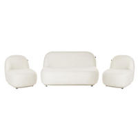 SOFA-SET 4-Sitzer Stoff Cremeweiß Lovberg - Creme, Textil (105/74/80cm) - Beliani